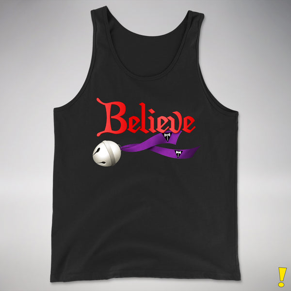 Believe Lesbian Labrys Pride Flag Jingle Bell Premium Tank Top - Black